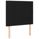 kontinentalseng med LED-lys 80x200 cm stof sort