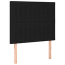 kontinentalseng med LED-lys 120x200 cm stof sort