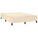 kontinentalseng med LED-lys 140x190 cm stof cremefarvet