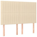 kontinentalseng med LED-lys 140x190 cm stof cremefarvet