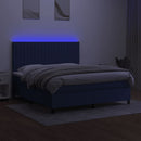 kontinentalseng med LED-lys 180x200 cm stof blå