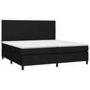 kontinentalseng med LED-lys 200x200 cm stof sort