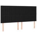 kontinentalseng med LED-lys 200x200 cm stof sort
