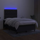 kontinentalseng med LED-lys 120x200 cm stof sort