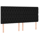 kontinentalseng med LED-lys 180x200 cm stof sort