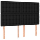 kontinentalseng med LED-lys 140x200 cm stof sort