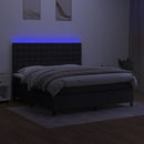 kontinentalseng med LED-lys 160x200 cm stof sort
