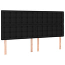 kontinentalseng med LED-lys 180x200 cm stof sort