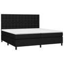 kontinentalseng med LED-lys 200x200 cm stof sort
