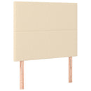 kontinentalseng med LED-lys 90x190 cm stof cremefarvet