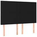 kontinentalseng med LED-lys 140x190 cm stof sort