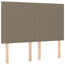 kontinentalseng med LED-lys 140x190 cm stof gråbrun