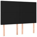 kontinentalseng med LED-lys 140x200 cm stof sort