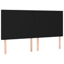kontinentalseng med LED-lys 180x200 cm stof sort