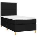 kontinentalseng med LED-lys 80x200 cm stof sort