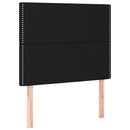 kontinentalseng med LED-lys 90x190 cm stof sort