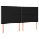 kontinentalseng med LED-lys 160x200 cm stof sort