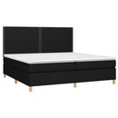 kontinentalseng med LED-lys 200x200 cm stof sort