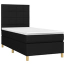 kontinentalseng med LED-lys 80x200 cm stof sort