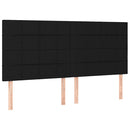 kontinentalseng med LED-lys 180x200 cm stof sort