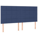 kontinentalseng med LED-lys 200x200 cm stof blå
