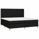 kontinentalseng med LED-lys 200x200 cm stof sort
