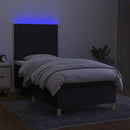 kontinentalseng med LED-lys 80x200 cm stof sort