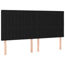 kontinentalseng med LED-lys 180x200 cm stof sort