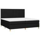 kontinentalseng med LED-lys 200x200 cm stof sort