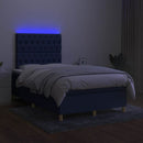 kontinentalseng med LED-lys 120x200 cm stof sort