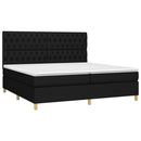 kontinentalseng med LED-lys 200x200 cm stof sort