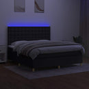 kontinentalseng med LED-lys 160x200 cm stof sort