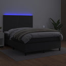 kontinentalseng med LED-lys 140x190 cm kunstlæder sort