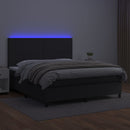 kontinentalseng med LED-lys 180x200 cm kunstlæder sort