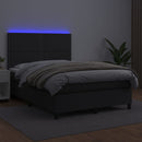 kontinentalseng med LED-lys 140x190 cm kunstlæder sort