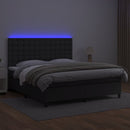 kontinentalseng med LED-lys 180x200 cm kunstlæder sort