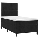 kontinentalseng med LED-lys 80x200 cm velour sort