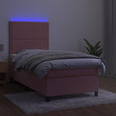kontinentalseng med LED-lys 80x200 cm velour pink