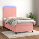 kontinentalseng med LED-lys 80x200 cm velour pink