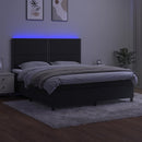 kontinentalseng med LED-lys 160x200 cm fløjl sort