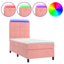 kontinentalseng med LED-lys 80x200 cm velour pink