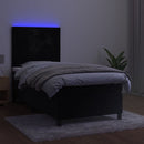 kontinentalseng med LED-lys 80x200 cm velour sort