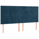 kontinentalseng med LED-lys 180x200 cm fløjl mørkeblå