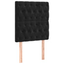 kontinentalseng med LED-lys 80x200 cm velour sort
