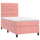 kontinentalseng med LED-lys 80x200 cm velour pink