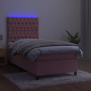 kontinentalseng med LED-lys 80x200 cm velour pink