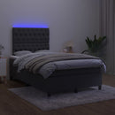 kontinentalseng med LED-lys 120x200 cm fløjl sort