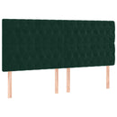kontinentalseng med LED-lys 200x200 cm fløjl mørkegrøn