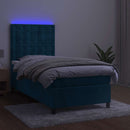 kontinentalseng med LED-lys 80x200 cm velour mørkeblå