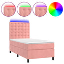 kontinentalseng med LED-lys 80x200 cm velour pink